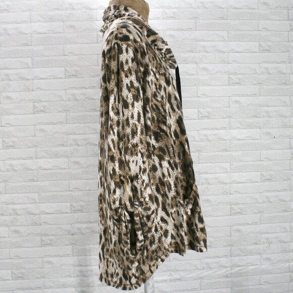 RUBY RD. Top Knit Sweatshirt Sweater Funnel Neck Animal Print Plus Size 1X - Picture 6 of 15